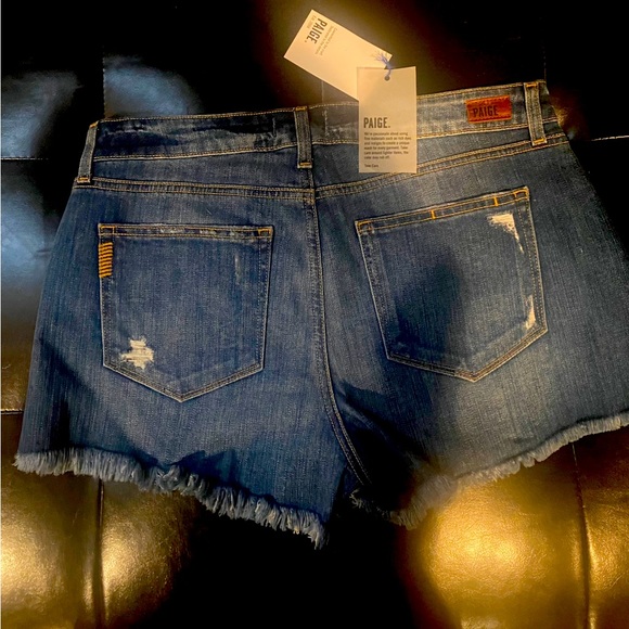Paige Daryn Cut-off Shorts Womens Jeans Denim Hi-Rise Jeans Distressed - Picture 2 of 2